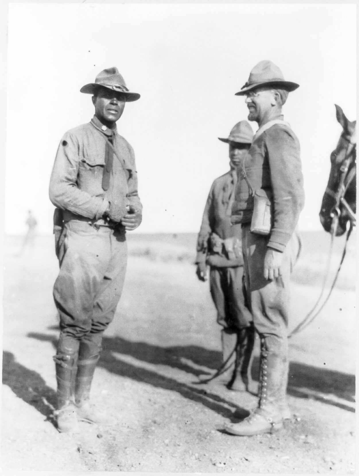 Major Charles Young (left) and Captain John R. Barber during the Mexican Revolution. Photo: Underwood & Underwood/Library of Congress.