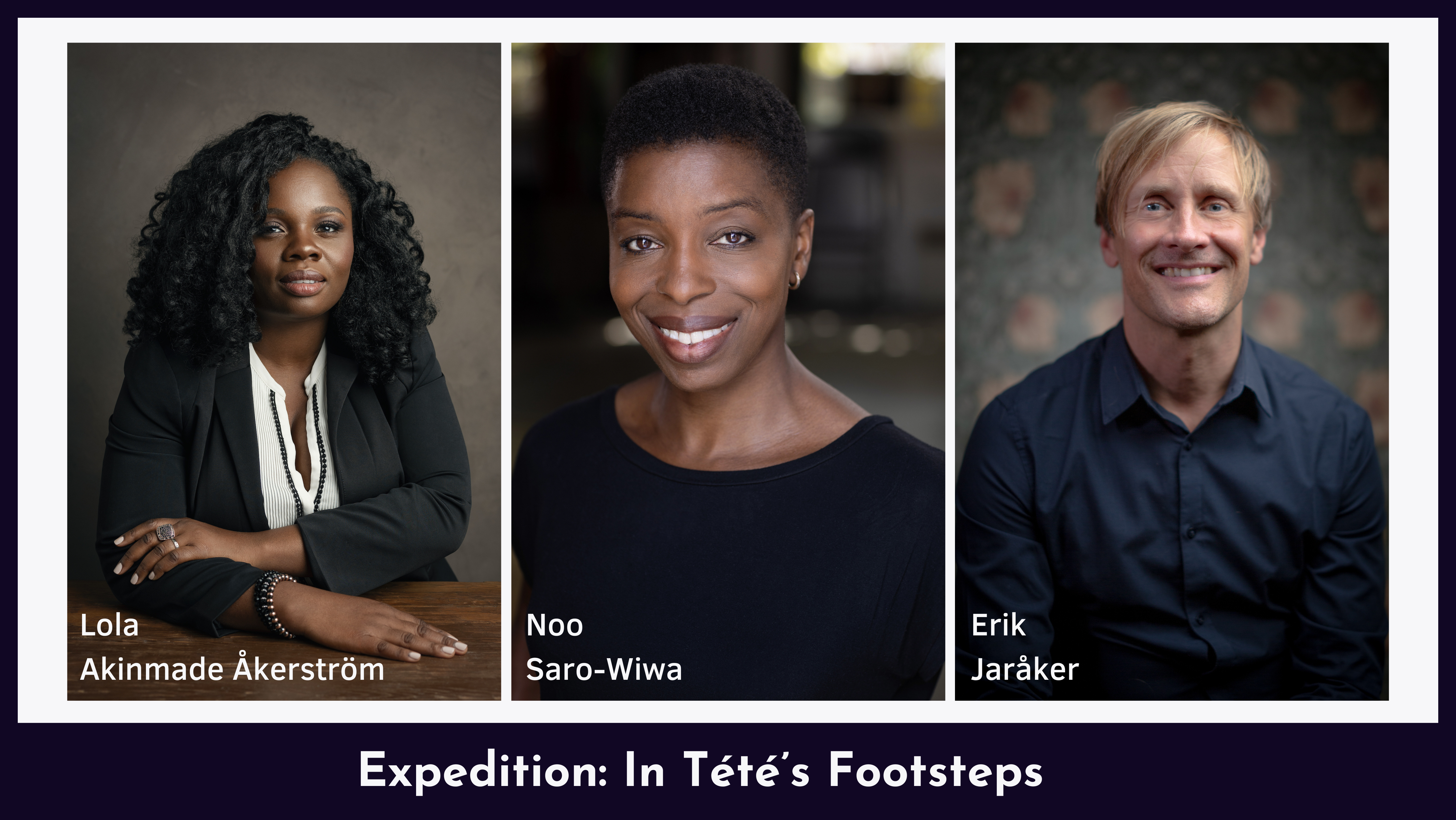 Headshots of three prospective expeditioners for “In Tété's Footsteps” project