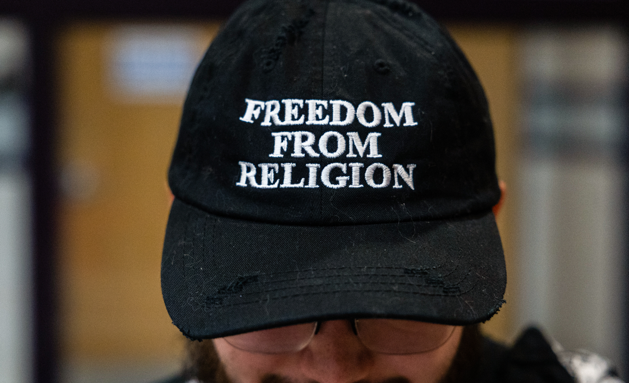A hat with the words 