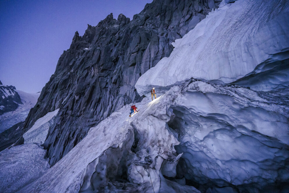 Two climbers on a galcier